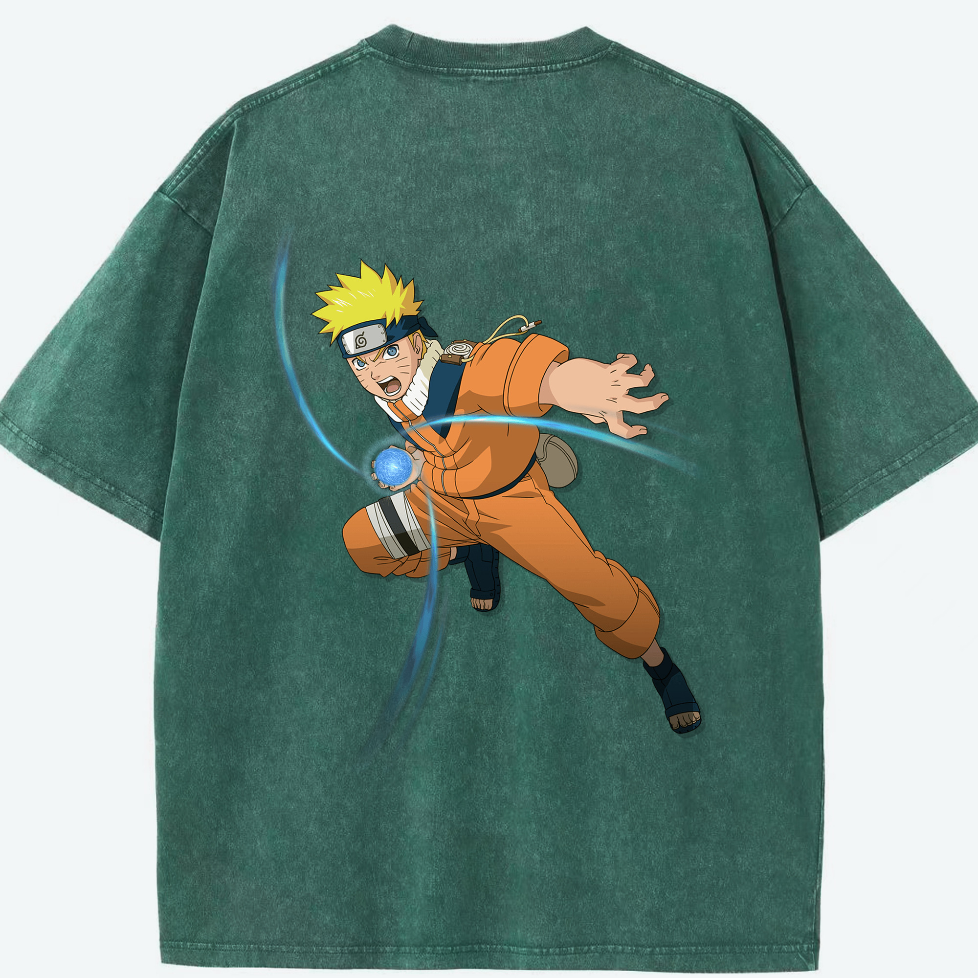 （画像用） NARUTO -ナルト- うずまき ナルト Uzumaki Naruto 綿100% ヴィンテージ風 半袖Tシャツ（背面プリント）